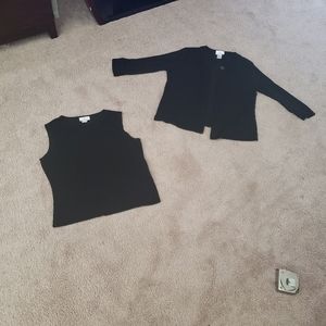 Travel collection tank & cardi set one button